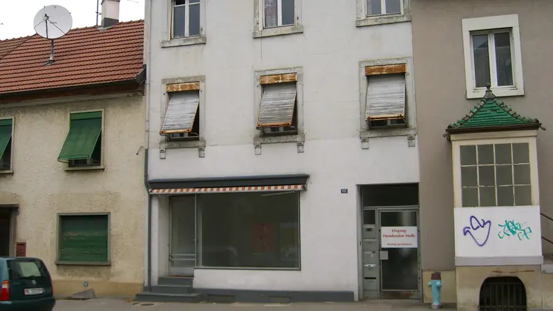 Gipser Basel und Umgebung: Strasse in Allschwil mit älteren Wohnhäusern